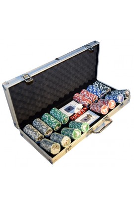 Набор для покера Профессионал 400 с номиналами в алюминиевом кейсе.