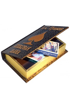 Шкатулка в виде книги Пушкин Пиковая дама с 2 колодами карт.
