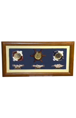 Коллаж оригинальный с часами, термометром и гигрометром Морская романтика.