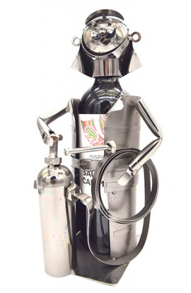 Держатель для винной бутылки из металла немецкий дизайн МЧС : Предотвращение, Спасение, Помощь.