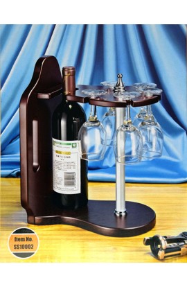Набор винный настольный держатель для винной бутылки и пяти фужеров.