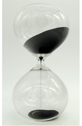 Часы песочные в виде стеклянной колбы интервал 30 минут высота 23 см.
